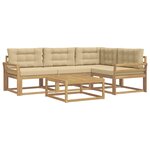 vidaXL Ensemble de canapés d'extérieur 5 pc Blanc et Beige Polyester