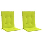 vidaXL Coussins de chaise de jardin à dossier bas lot de 2 vert vif