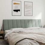 vidaXL Coussin de tête de lit Hanko gris clair 200 cm velours