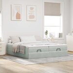 VidaXL Cadre de lit ottoman et matelas gris clair 160x200cm velours