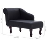 vidaXL Chaise longue Noir Similicuir