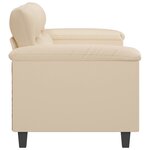 vidaXL Canapé à 2 places Crème 140 cm Tissu microfibre