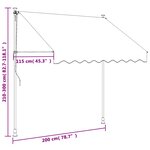 vidaXL Auvent rétractable anthracite 200x150 m tissu et acier