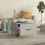 vidaXL Table basse avec pieds en métal Gris béton 50x50x40 cm
