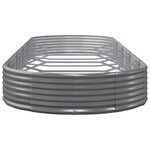 vidaXL Lit surélevé de jardin Acier galvanisé 450x140x36cm gris