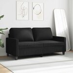 vidaXL Canapé à 2 places Noir 140 cm Tissu