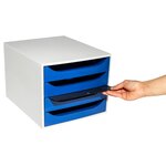 Module De Classement Ecobox Office 4 Tiroirs - Bleu Nuit - Exacompta
