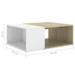 Vidaxl table basse blanc et chêne sonoma 90x67x33 cm aggloméré