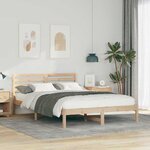 vidaXL Cadre de lit Marron 140 x 220 cm Bois massif en pin