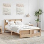 vidaXL Cadre de lit Marron 120 x 200 cm Bois massif en pin