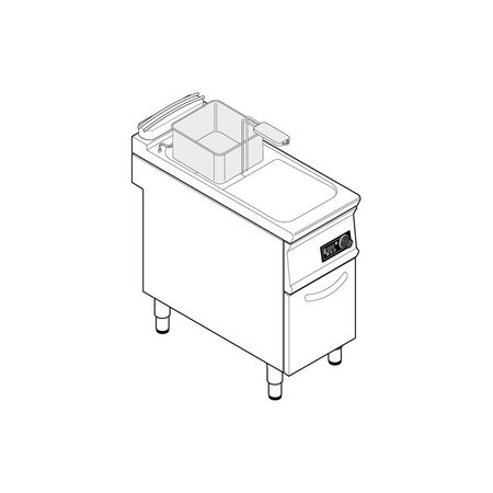 Friteuse sur coffre electrique - 21 litres - commandes electroniques - tecnoinox -  - inox21 400x900x900mm