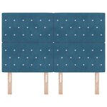vidaXL Tête de Lit LED Argyle Manuel Bleu foncé 80 cm Velours