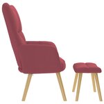 vidaXL Chaise de relaxation avec repose-pied Rouge bordeaux Tissu