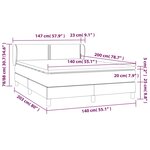 vidaXL Sommier à lattes de lit avec matelas Noir 140x200 cm Velours