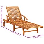 vidaXL Chaises longues 2 Pièces avec table et coussins Acacia solide