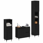 vidaXL Ensemble de mobilier de salle de bain 3 Pièces Chêne noir