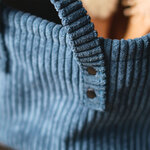 Corbeille paon rectangulaire cosy en velours côtelé