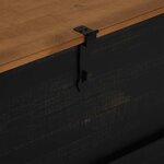 vidaXL Coffre de rangement HALDEN noir 91x91x47 cm bois massif pin