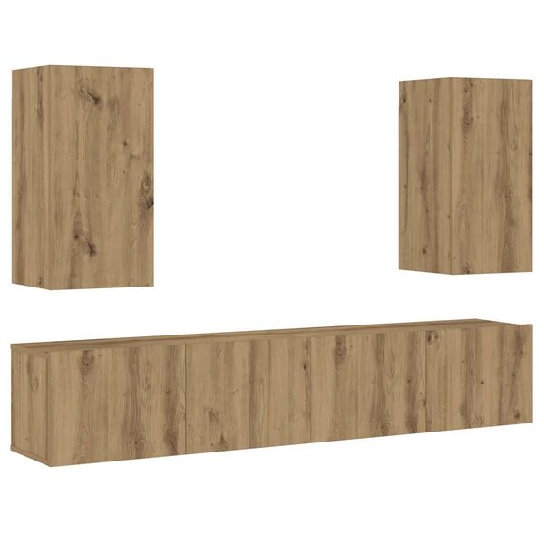 vidaXL Meubles TV muraux 4 Pièces chêne artisanal bois d'ingénierie