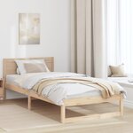 vidaXL Cadre de lit Naturel Bois de pin massif Simple Robuste