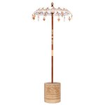 vidaXL Parasol balinais 260 Crème 95-100 cm Coton et bois massif