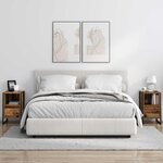 vidaXL Table de chevet avec tiroir 2 Pièces Bois Ancien 39 5 x 30 x 50 cm