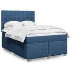 vidaXL Sommier à lattes de lit avec matelas Bleu 140x190 cm Tissu