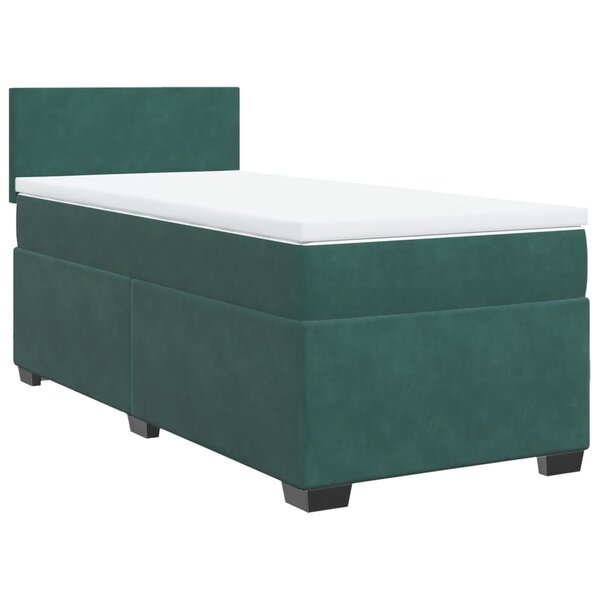 vidaXL Sommier à lattes de lit avec matelas Vert foncé 90x200 cm