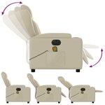 vidaXL Fauteuil de massage inclinable électrique crème similicuir