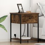 vidaXL Cabinet de chevet Chêne fumé 42 x 41 x 56 cm Bois d'ingénierie