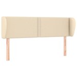 vidaXL Tête de lit avec oreilles Crème 147x23x78/88 cm Tissu
