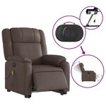 vidaXL Fauteuil inclinable de massage électrique marron similicuir
