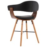 vidaXL Chaises à manger lot de 6 noir similicuir et bois courbé