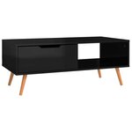 vidaXL Table basse Noir brillant 100x49 5x43 cm Aggloméré