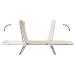 vidaXL Chaises longues pliables lot de 2 crème textilène et acier