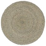 vidaXL Napperons 4 Pièces Gris Plain 38 cm Rond Jute