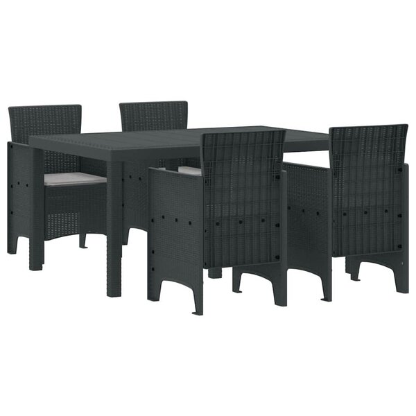 vidaXL Ensemble de salle à manger pour jardin 5 Pièces Anthracite