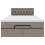 vidaXL Cadre de lit ottoman avec matelas taupe 120x200 cm tissu