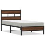 vidaXL Cadre de lit sans matelas chêne marron 75x190cm bois ingénierie