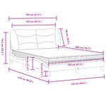 vidaXL Lit avec matelas gris clair 120x200 cm tissu
