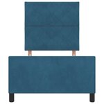 vidaXL Cadre de lit avec tête de lit Bleu foncé 90 x 190 cm Velours