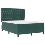 vidaXL Lit à ressorts avec matelas Vert foncé 140 x 190 cm Velours