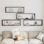 vidaXL Étagères murales cube 4 Pièces chêne noir 100x15x30 cm bois