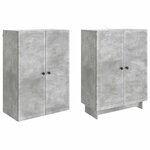 vidaXL Ensemble de Meubles 2 Pièces Gris béton 66 x 34 5 x 90 cm