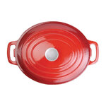 Grande cocotte ovale rouge en fonte vogue 6 l -  - fonteoui 230x125mm