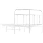 vidaXL Cadre de lit métal avec tête de lit blanc 140x190 cm