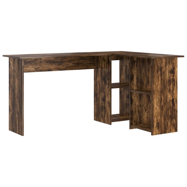 vidaXL Bureau d'ordinateur en chêne fumé Chêne fumé Bois d'ingénierie
