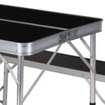 Redcliffs Ensemble de table pliable et 2 bancs de camping Noir