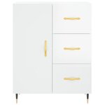 vidaXL Buffet Blanc brillant 69 5x34x90 cm Bois d'ingénierie