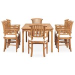 vidaXL Ensemble à dîner de jardin 9 Pièces avec coussins Teck solide